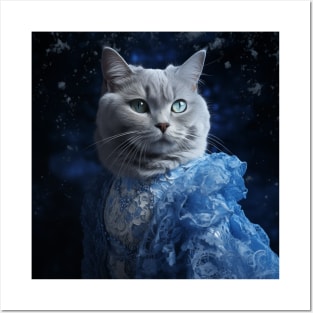 Arctic Bride British Shorthair Cat Posters and Art